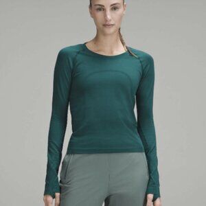 Lululemon Swiftly Tech Long-Sleeve Shirt Waist Length Storm Teal Size 4
